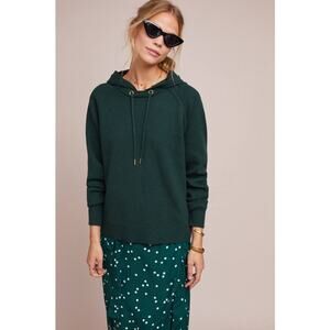 Anthropologie Moth Lania‎ Hoodie Pullover in Emerald Green Medium Fall Winter